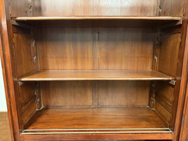 Klassiek-Engels-Antiek-Oud-Chesterfield-Eikenhout-Boekenkast-Bibliotheekkast-Kast