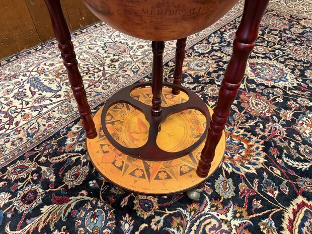 Klassiek-Engels-Antiek-Oud-Chesterfield-Globe-Wereldbol-Globebar-Bar