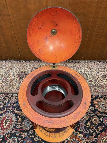 Klassiek-Engels-Antiek-Oud-Chesterfield-Globe-Wereldbol-Globebar-Bar