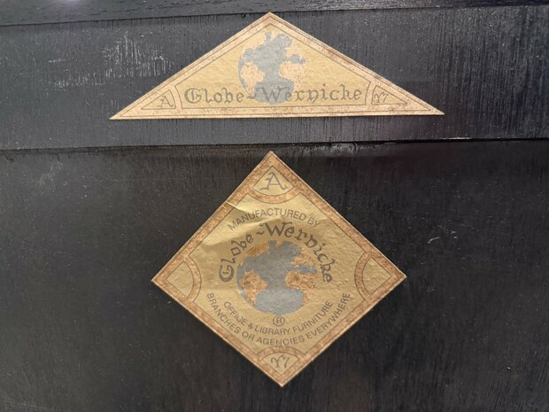 Klassiek-Antiek-Oud-Engels-Chesterfield-Originele-Globe-Wernicke-Boekenkast-Ladekast-Kantoorkast-8