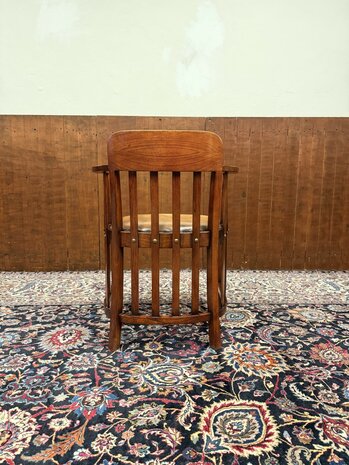 Klassiek-Engels-Antiek-Oud-Globe-Wernicke-Bureaustoel-Stoel-3