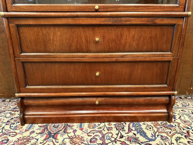 Klassiek-Oud-Antiek-Engels-Chesterfield-Originele-Globe-Wernicke-Boekenkast-Vitrinekast-Kast-11