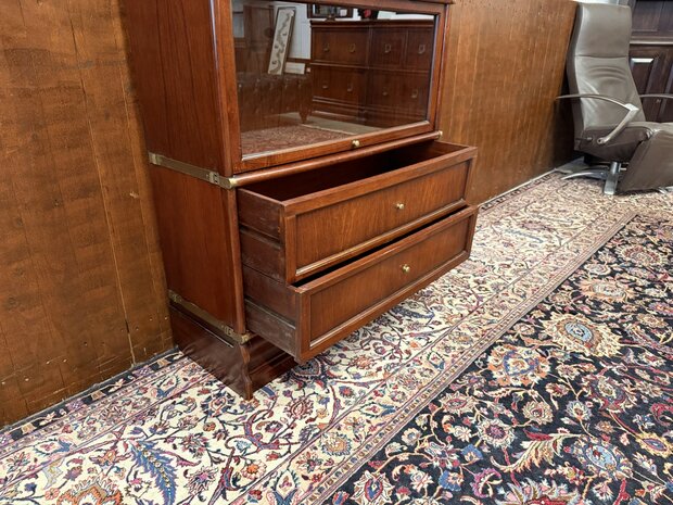 Klassiek-Oud-Antiek-Engels-Chesterfield-Originele-Globe-Wernicke-Boekenkast-Vitrinekast-Kast-12