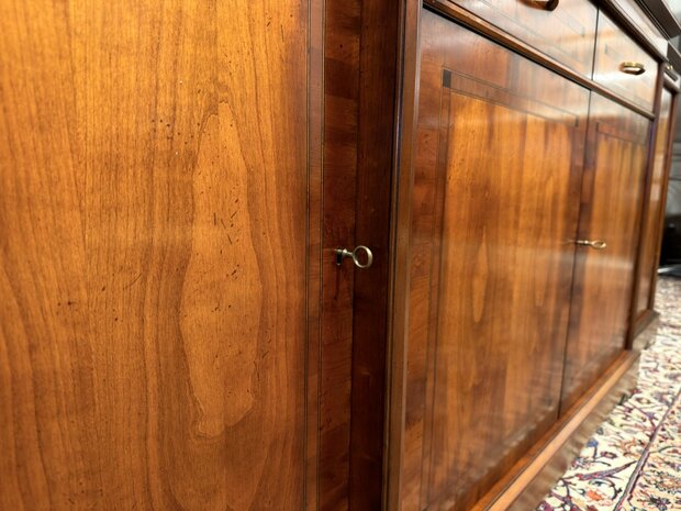 Klassiek-Engels-Antiek-Oud-Chesterfield-Vintage-Art-Deco-Dressoir-Kantoorkast-Kast-Kersenhout