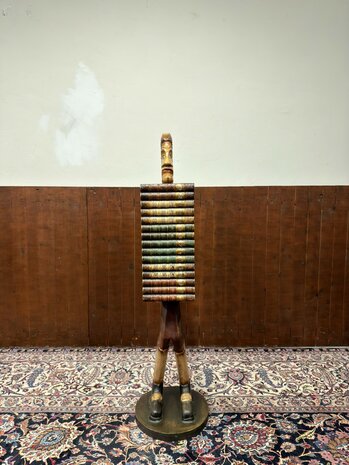 Klassiek-Engels-Antiek-Oud-Chesterfield-Vintage-Albert-Einstein-Boekendrager-Boekenkast-Kast