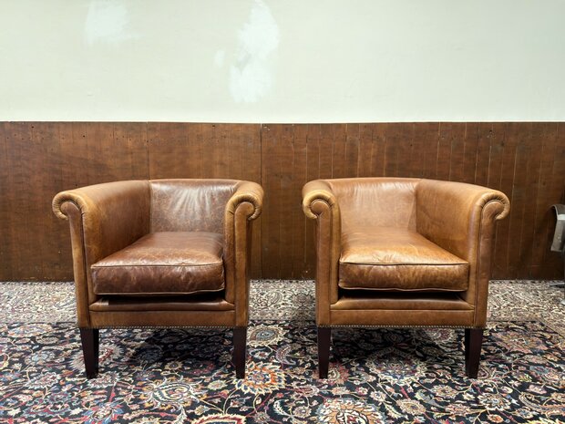 Set Schaap Lederen Laura Ashley Fauteuils