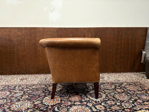 Klassiek-Oud-Antiek-Engels-Antiek-Vintage-Chesterfield-Schaap-Leder-Fauteuil-Arm-Chair-Laura-Ashley