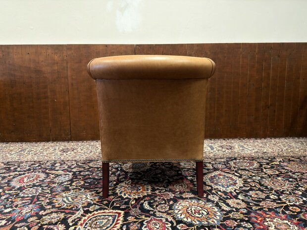 Klassiek-Oud-Antiek-Engels-Antiek-Vintage-Chesterfield-Schaap-Leder-Fauteuil-Arm-Chair-Laura-Ashley