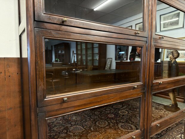 Klassiek-Oud-Antiek-Engels-Antiek-Vintage-Chesterfield-Globe-Wernicke-Boekenkast-Kast