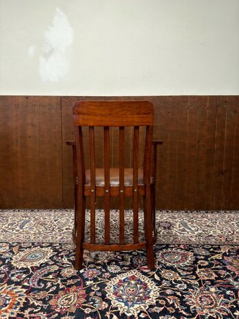 Klassiek-Antiek-Oud-Chesterfield-Engels-Vintage-Globe-Wernicke-Art-Deco-Bureaustoel-Stoel
