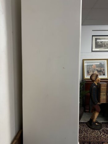 Klassiek-Engels-Vintage-Antiek-Oud-Chesterfield-Wit-Witte-Globe-Wernicke-Stijl-Boekenkast-Kast