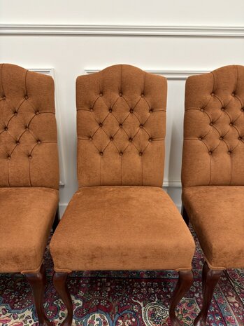 Set-Klassiek-Antiek-Oud-Engels-Chesterfield-Vintage-Set-Stoelen-Eetkamerstoelen