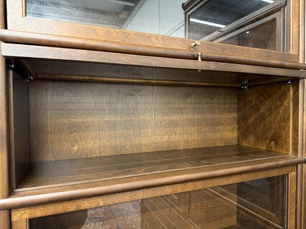 Klassiek-Engels-Oud-Antiek-Vintage-Chesterfield-Globe-Wernicke-Stijl-Boekenkast-Hoekkast-Bibliotheekkast