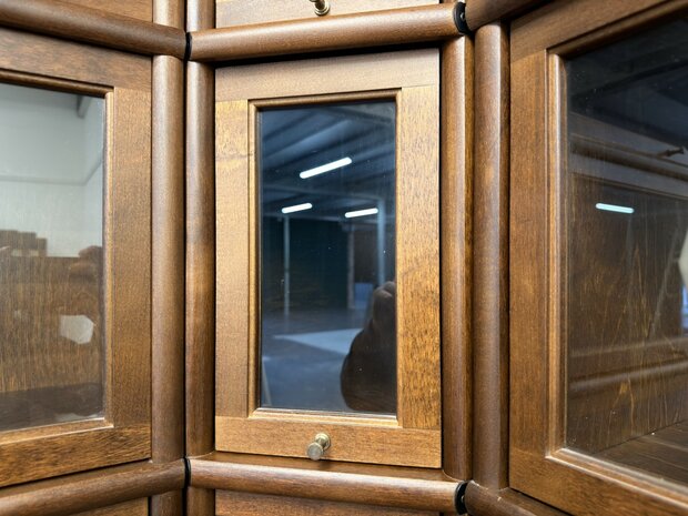 Klassiek-Engels-Oud-Antiek-Vintage-Chesterfield-Globe-Wernicke-Stijl-Boekenkast-Hoekkast-Bibliotheekkast