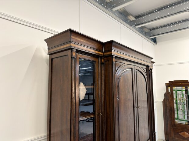 Klassiek-Antiek-Engels-Vintage-Chesterfield-Eikenhouten-Royal-Antique-Collecton-RAC-Boekenkast-Bibliotheekkast-Kast