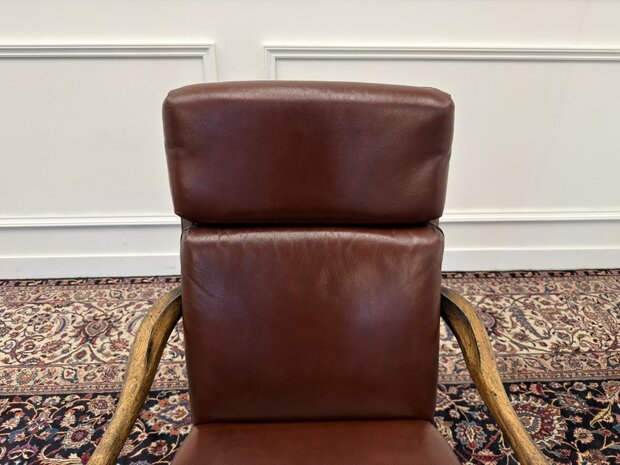 Klassiek-Engels-Antiek-Oud-Chesterfield-Vintage-Bureaustoel-President-Chair-Bordeaux-Leder