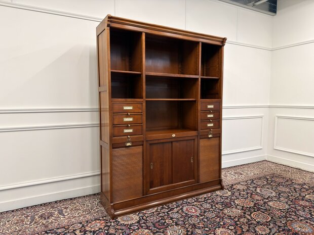 Klassiek-Italiaans-Antiek-Oud-Vintage-Assi-D'asolo-Boekenkast-Bibliotheekkast-Kast