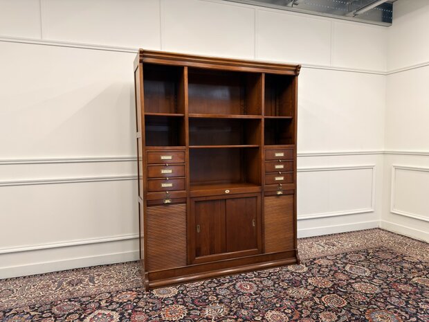 Klassiek-Italiaans-Antiek-Oud-Vintage-Assi-D'asolo-Boekenkast-Bibliotheekkast-Kast