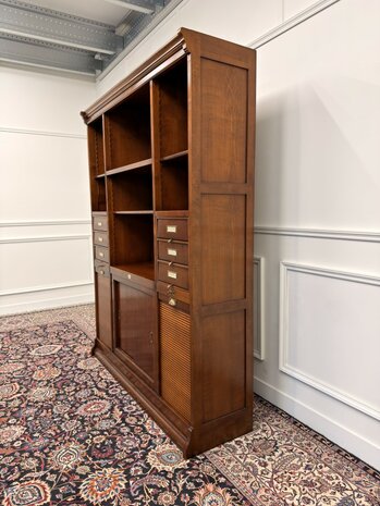 Klassiek-Italiaans-Antiek-Oud-Vintage-Assi-D'asolo-Boekenkast-Bibliotheekkast-Kast