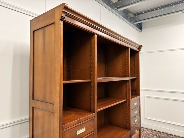 Klassiek-Italiaans-Antiek-Oud-Vintage-Assi-D'asolo-Boekenkast-Bibliotheekkast-Kast
