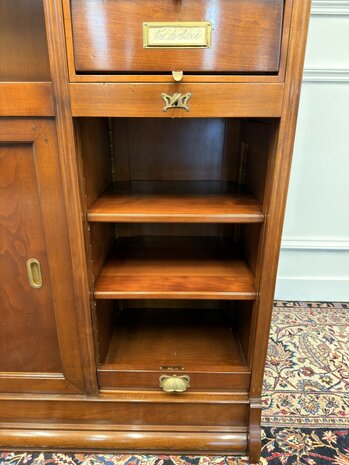 Klassiek-Italiaans-Antiek-Oud-Vintage-Assi-D'asolo-Boekenkast-Bibliotheekkast-Kast