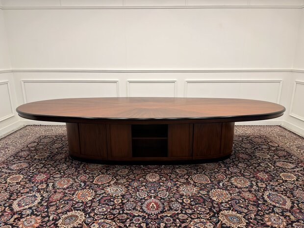Klassiek-Engels-Antiek-Oud-Vintage-Chesterfield-Grote-Art-Deco-Vergadertafel-Tafel