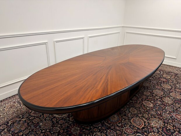 Klassiek-Engels-Antiek-Oud-Vintage-Chesterfield-Grote-Art-Deco-Vergadertafel-Tafel