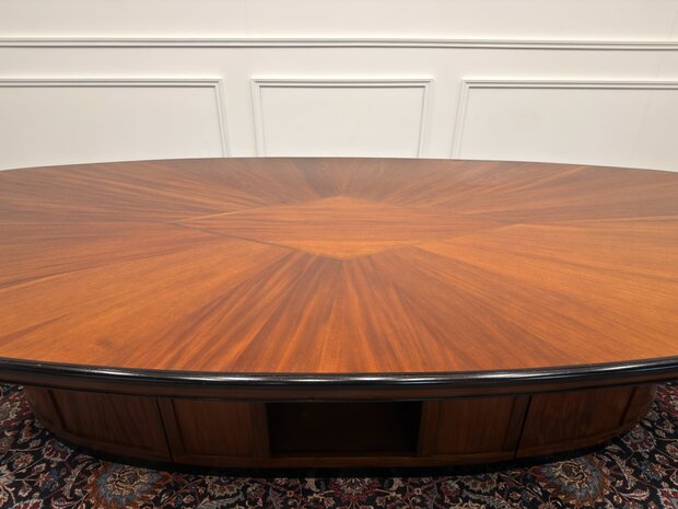 Klassiek-Engels-Antiek-Oud-Vintage-Chesterfield-Grote-Art-Deco-Vergadertafel-Tafel