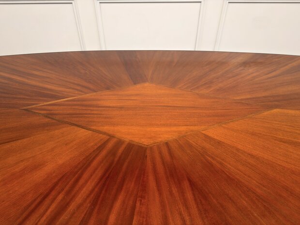 Klassiek-Engels-Antiek-Oud-Vintage-Chesterfield-Grote-Art-Deco-Vergadertafel-Tafel