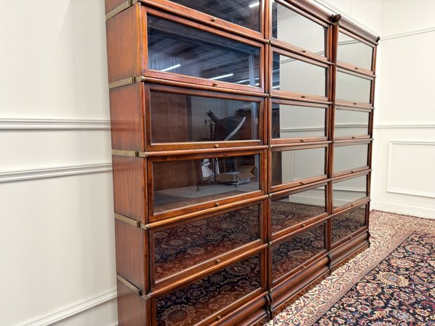Klassiek-Engels-Vintage-Antiek-Oud-Chesterfield-Globe-Wernicke-Stijl-Set-Boekenkast-Bibliotheekkast-Kast