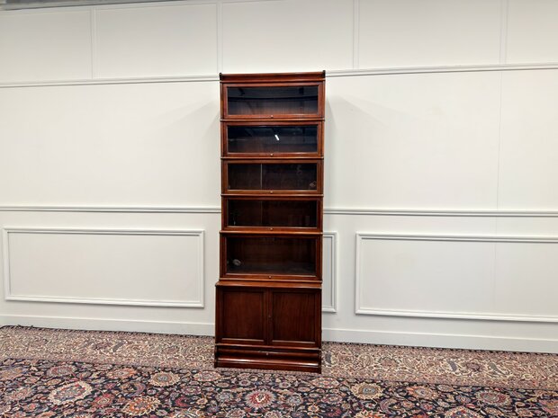 Klassiek-Engels-Antiek-Oud-Vintage-Chesterfield-Originele-Globe-Wernicke-Boekenkast-Bibliotheekkast-Kast