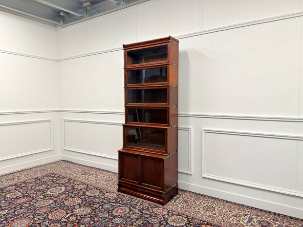 Klassiek-Engels-Antiek-Oud-Vintage-Chesterfield-Originele-Globe-Wernicke-Boekenkast-Bibliotheekkast-Kast