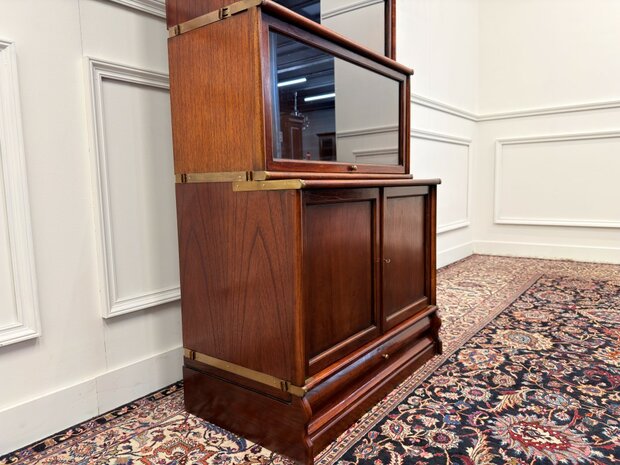 Klassiek-Engels-Antiek-Oud-Vintage-Chesterfield-Originele-Globe-Wernicke-Boekenkast-Bibliotheekkast-Kast