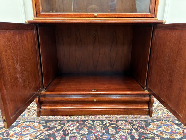Klassiek-Engels-Antiek-Oud-Vintage-Chesterfield-Originele-Globe-Wernicke-Boekenkast-Bibliotheekkast-Kast