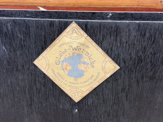 Klassiek-Engels-Antiek-Oud-Vintage-Chesterfield-Originele-Globe-Wernicke-Boekenkast-Bibliotheekkast-Kast