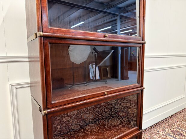 Klassiek-Engels-Antiek-Oud-Vintage-Chesterfield-Originele-Globe-Wernicke-Boekenkast-Kast
