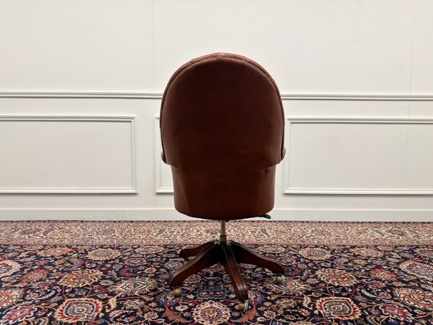 Klassiek-Engels-Oud-Antiek-Vintage-Wade-Chesterfield-Bureaustoel-Director-Chair