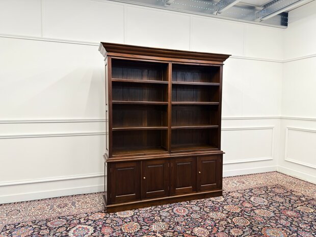 Klassiek-Engels-Antiek-Oud-Mahoniehout-Vintage-Chesterfield-Boekenkast-Kast