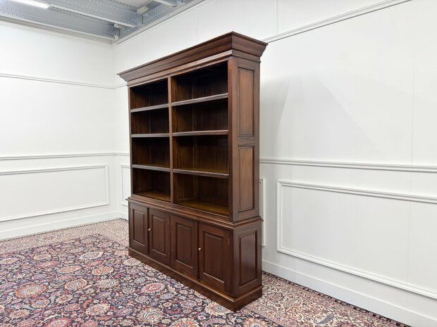 Klassiek-Engels-Antiek-Oud-Mahoniehout-Vintage-Chesterfield-Boekenkast-Kast