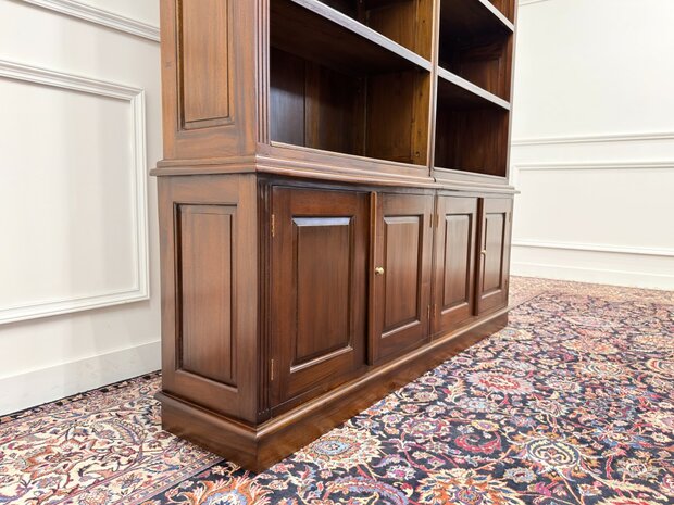 Klassiek-Engels-Antiek-Oud-Mahoniehout-Vintage-Chesterfield-Boekenkast-Kast