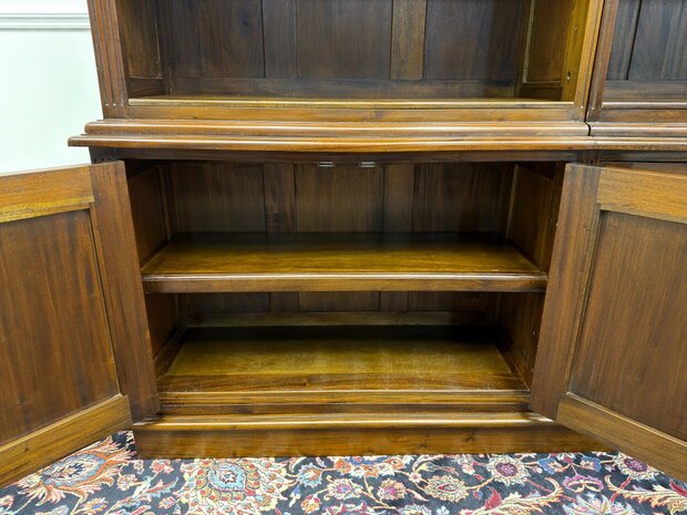Klassiek-Engels-Antiek-Oud-Mahoniehout-Vintage-Chesterfield-Boekenkast-Kast