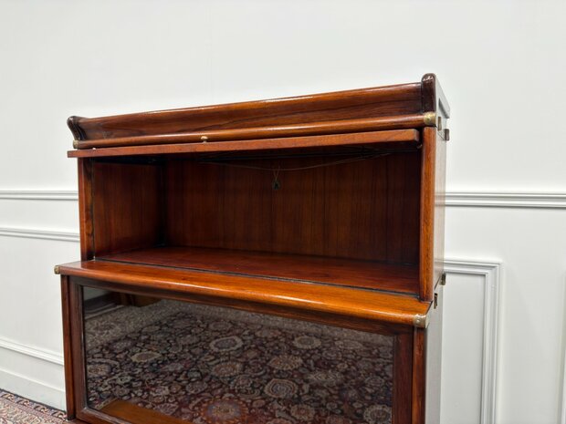 Klassiek-Engels-Oud-Antiek-Chesterfield-Vintage-Originele-Globe-Wernicke-Bokenkast-Kast