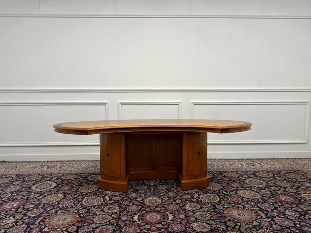 Klassiek-Antiek-Engels-Oud-Chesterfield-Art-Deco-Originele-Globe-Wernicke-Bureau-Desk-met-Bureaustoel-en-Bureaulegger