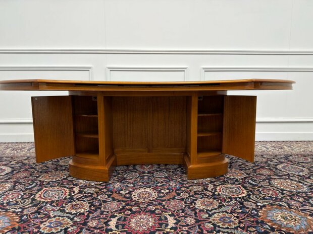Klassiek-Antiek-Engels-Oud-Chesterfield-Art-Deco-Originele-Globe-Wernicke-Bureau-Desk-met-Bureaustoel-en-Bureaulegger