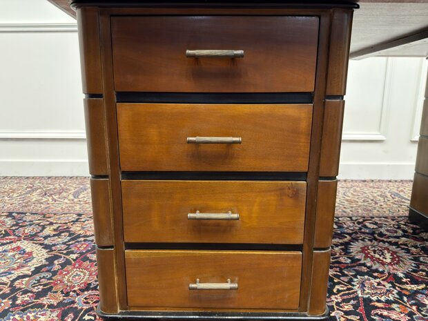 Klassiek-Antiek-Oud-Engels-Chesterfield-Vintage-Art-Deco-Bureau-Desk