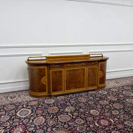 Klassiek-Antiek-Italiaans-Oud-Vintage-Dressoir-Kantoorkast-Wortelhout
