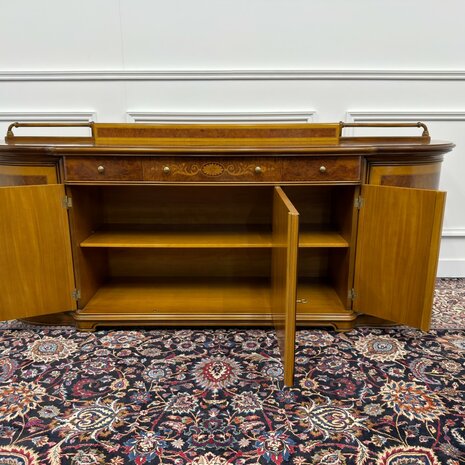 Klassiek-Antiek-Italiaans-Oud-Vintage-Dressoir-Kantoorkast-Wortelhout
