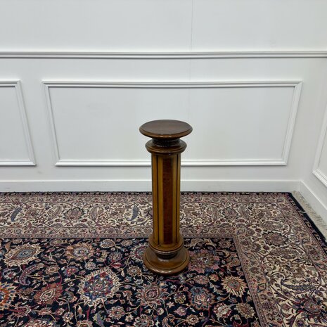 Klassiek-Italiaans-Antiek-Oud-Vintage-Wortelhout-Zuil-Pilaar-Pied-De-Stalle