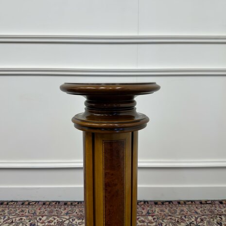 Klassiek-Italiaans-Antiek-Oud-Vintage-Wortelhout-Zuil-Pilaar-Pied-De-Stalle