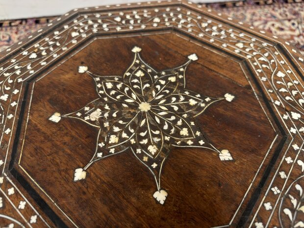 Antique Octagonal Anglo-Indian Hoshiarpur Side Table